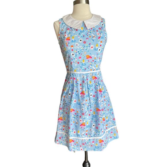 Retrolicious Dresses & Skirts - Retrolicious Alice in Wonderland Dress Retro Novelty Print
